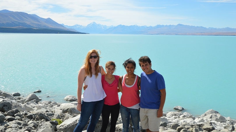 FSP students in front of the ocean in New Zealand. FSP students in front of the ocean in New Zealand.