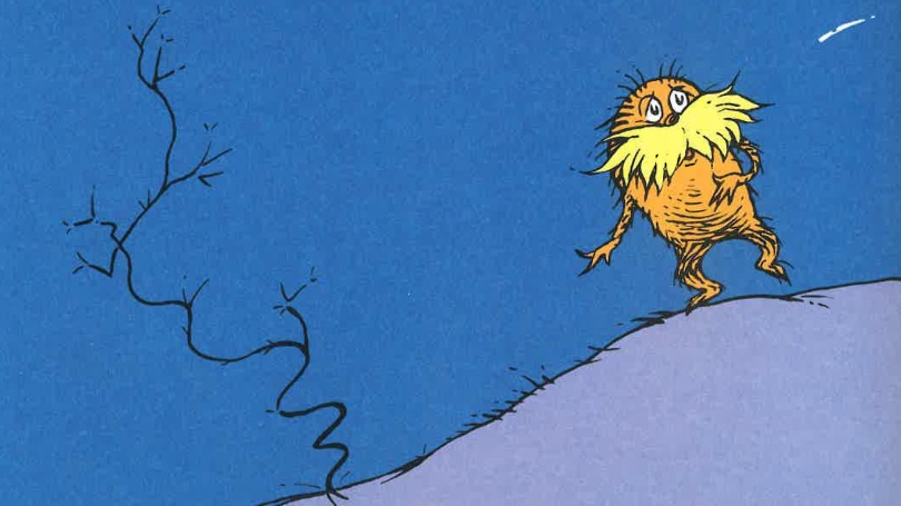 cropped image of a dr. seuss character called the lorax